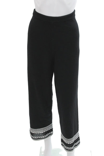 Central Park West Womens Cropped Knit Pants Black Size S