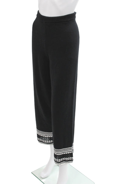Central Park West Womens Cropped Knit Pants Black Size S