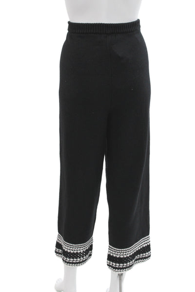 Central Park West Womens Cropped Knit Pants Black Size S