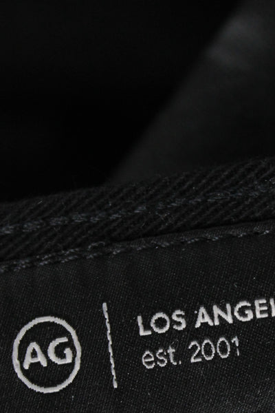 AG Womens Cropped Black Cotton Jeans Button Size 25