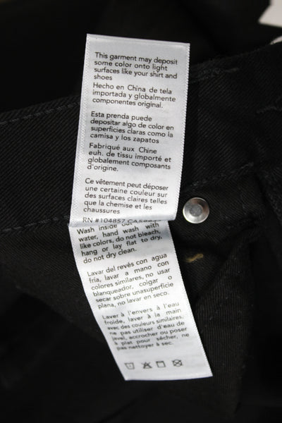 AG Womens Cropped Black Cotton Jeans Button Size 25