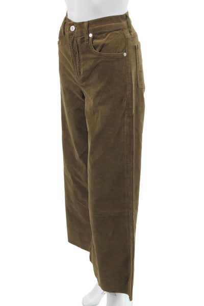 Citizens of Humanity Women Cropped Brown Cotton Pants Size 25