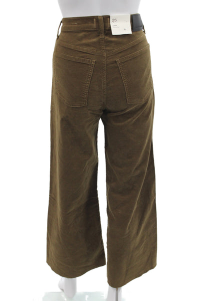 Citizens of Humanity Women Cropped Brown Cotton Pants Size 25