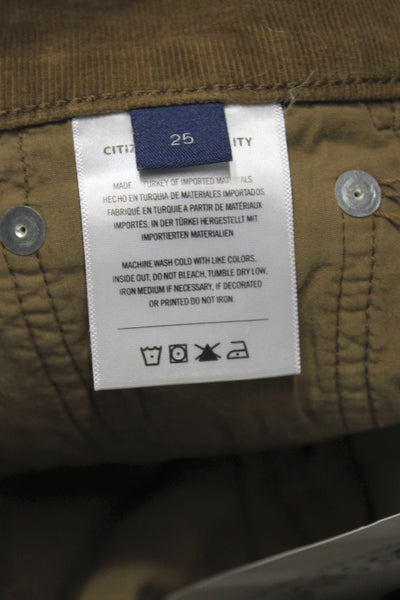 Citizens of Humanity Women Cropped Brown Cotton Pants Size 25