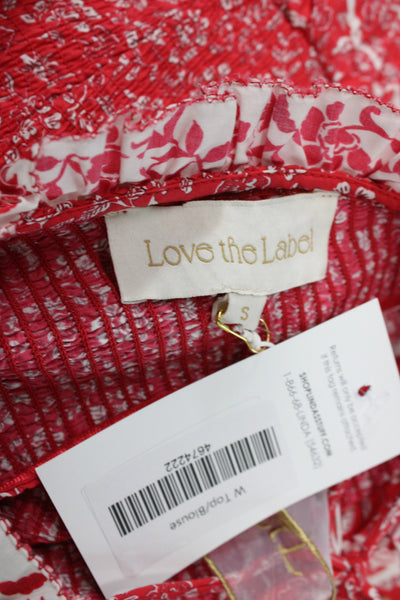 Love The Label Womens Pink Floral V Neck Tie Camisole Blouse Cotton Size S