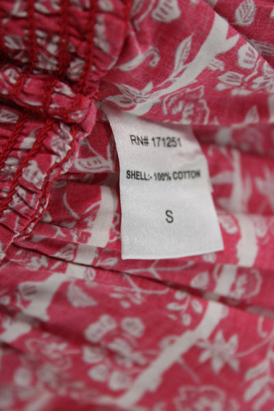 Love The Label Womens Pink Floral V Neck Tie Camisole Blouse Cotton Size S