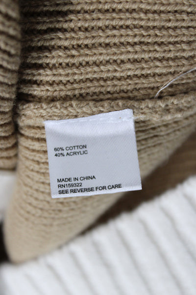 Central Park West Womens Sleeveless Mock Neck Sweater Vest Beige Size XS