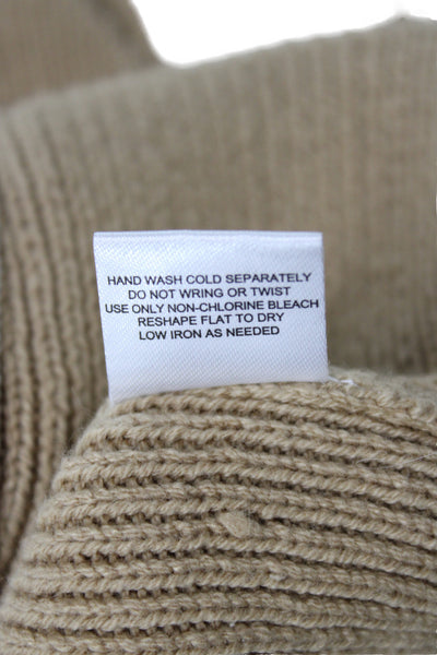 Central Park West Womens Sleeveless Mock Neck Sweater Vest Beige Size XS