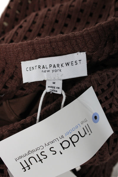 Central Park West Women Sleeveless Pullover Brown Bohemian Cotton Size M