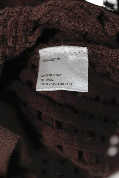 Central Park West Women Sleeveless Pullover Brown Bohemian Cotton Size M