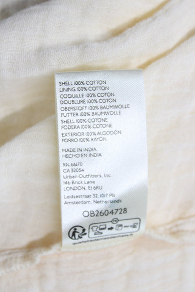 Free People Womens Maxi Floral V-Neck Sleeveless Boho Cotton Dress Ivory Size XS