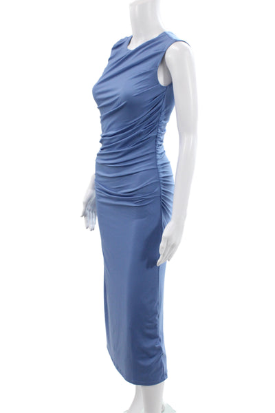 Ann Taylor Womens Bodycon Long Blue Sleeveless Round Neck Dress Size 00
