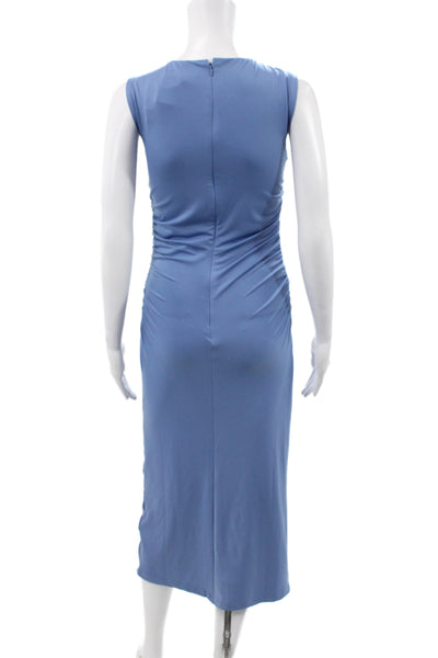 Ann Taylor Womens Bodycon Long Blue Sleeveless Round Neck Dress Size 00