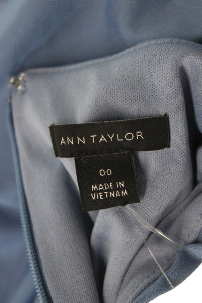 Ann Taylor Womens Bodycon Long Blue Sleeveless Round Neck Dress Size 00