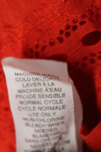Free People Womens Red Floral Mini Dress Square Neck Sleeveless Size 8