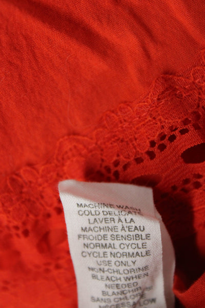 Free People Womens Red Floral Mini Dress Square Neck Sleeveless Size 8