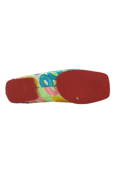 Andrea Pfister Womens Painted Square Toe Slip-On Loafers Multicolor Size 9