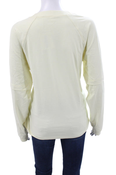 Lululemon Womens Pullover Yellow Long Sleeve Crew Neck Tennis Size 10