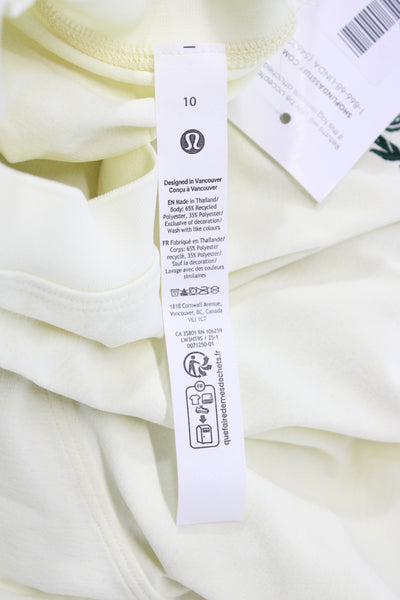 Lululemon Womens Pullover Yellow Long Sleeve Crew Neck Tennis Size 10