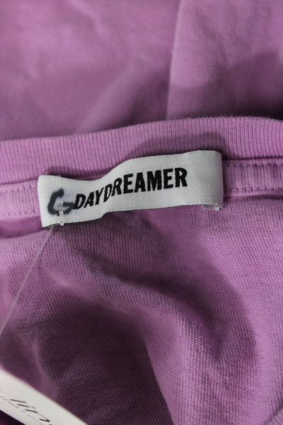 Daydreamer Women Cropped Purple Boho T-Shirt Short Sleeve Size XS