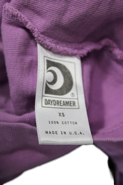 Daydreamer Women Cropped Purple Boho T-Shirt Short Sleeve Size XS