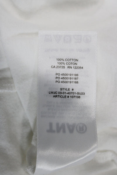 TNA Women Basic White Cotton Crew Neck T-Shirt Short Sleeve Size 2XS
