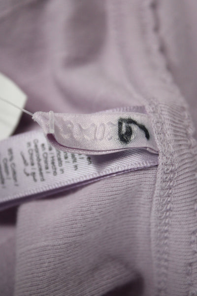 Skims Women Purple Striped Cropped T-Shirt Crew Neck Short Sleeve Size S