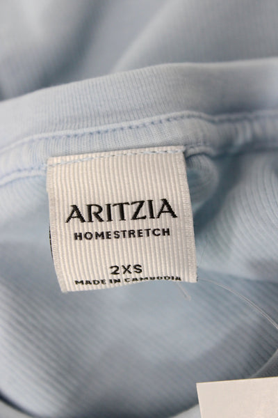Aritzia Women Basic Blue Crew Neck Long Sleeve T-Shirt Size 2XS