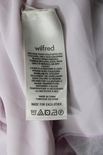 Wilfred Womens Mini Dress Pink Animal V Neck Tie Short Sleeve Size 2XS