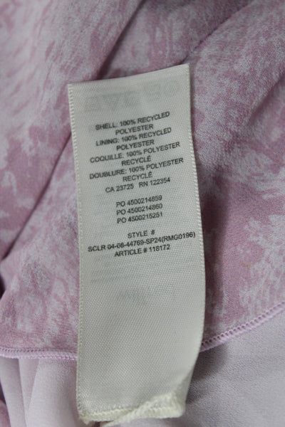 Wilfred Womens Mini Dress Pink Animal V Neck Tie Short Sleeve Size 2XS