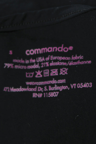 Commando Women One Piece Bodysuit Black V Neck Long Sleeve Size S