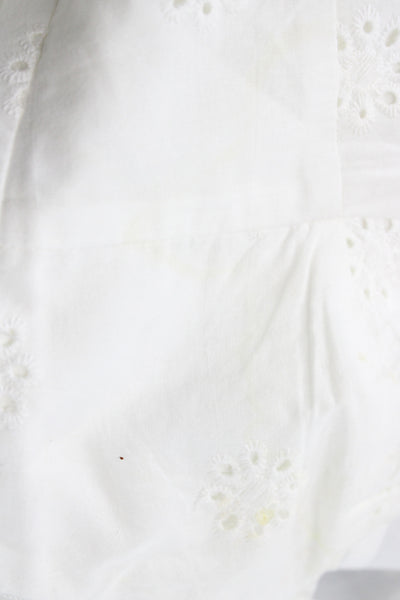 More To Come Womens Mini White Sleeveless Square Neck Floral Dress Size 2XS