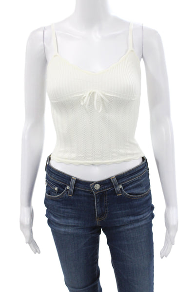 Wilfred Womens White V-Neck Spaghetti Strap Camisole Viscose Size 2XS