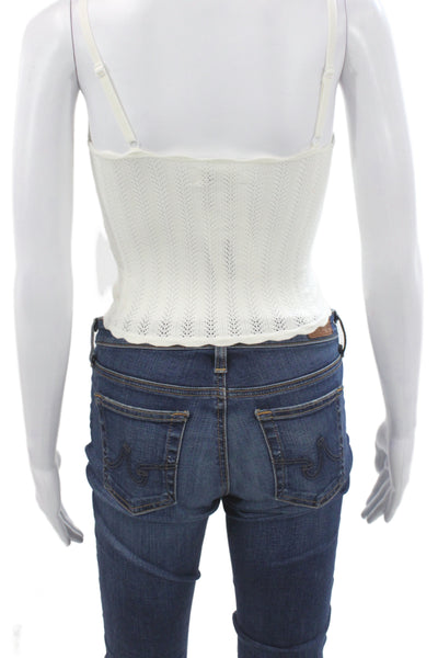 Wilfred Womens White V-Neck Spaghetti Strap Camisole Viscose Size 2XS