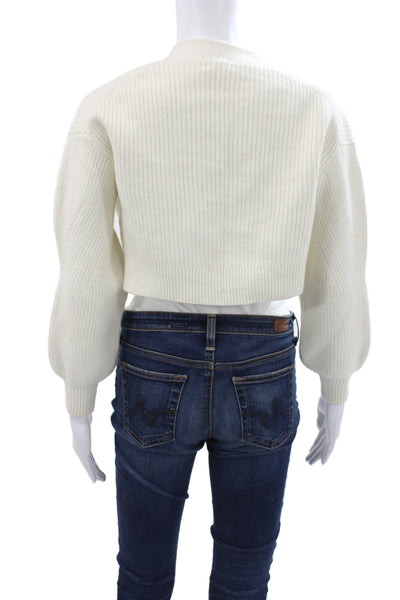 Wilfred Women Ivory Wool V-Neck Cardigan Long Sleeve Size 2XS