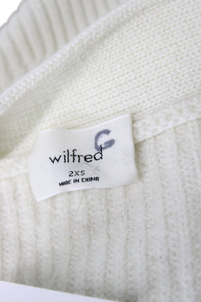 Wilfred Women Ivory Wool V-Neck Cardigan Long Sleeve Size 2XS