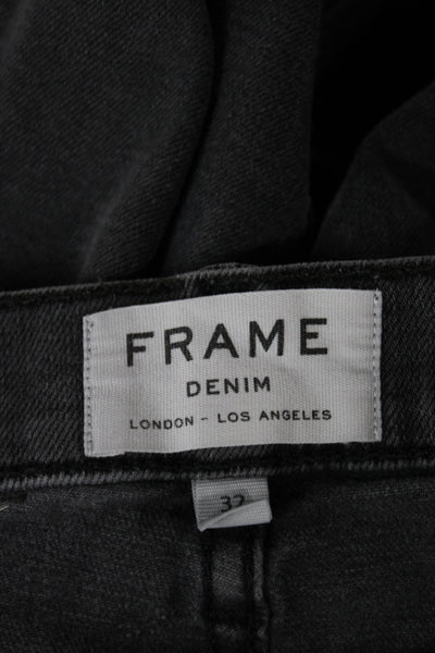 Frame Mens Skinny Gray Cotton Jeans Button Fly 30in Inseam Size 32