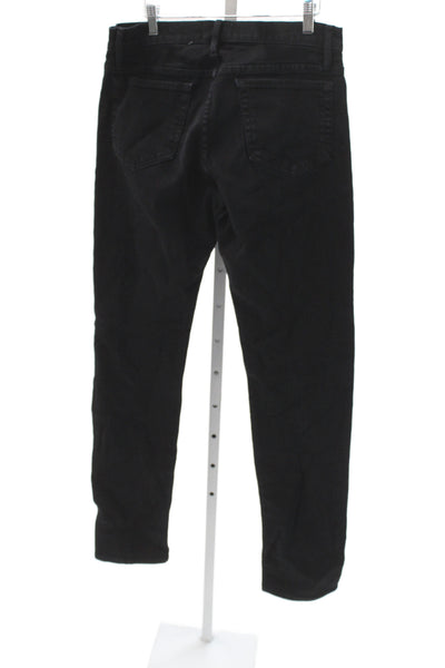 Frame Mens Straight Black Cotton Blend Jeans Button Size 32