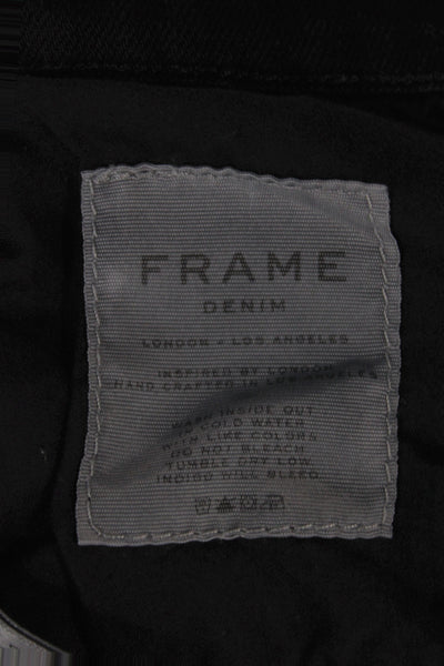 Frame Mens Straight Black Cotton Blend Jeans Button Size 32