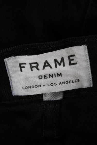 Frame Mens Straight Black Cotton Blend Jeans Button Size 32