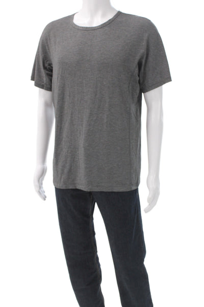 Lululemon Mens Basic Gray Polyester Crew Neck Short Sleeve T-Shirt Size L