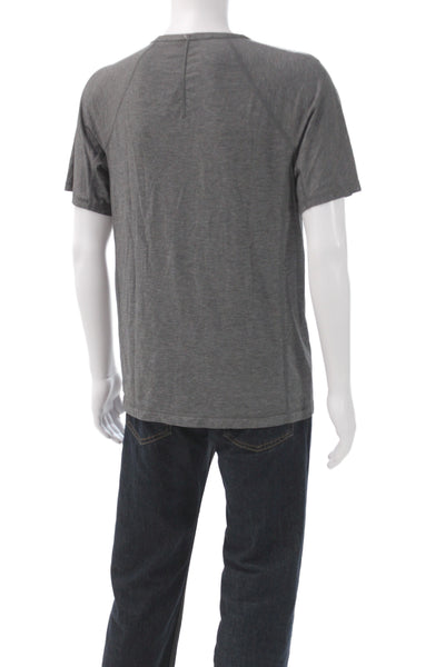Lululemon Mens Basic Gray Polyester Crew Neck Short Sleeve T-Shirt Size L