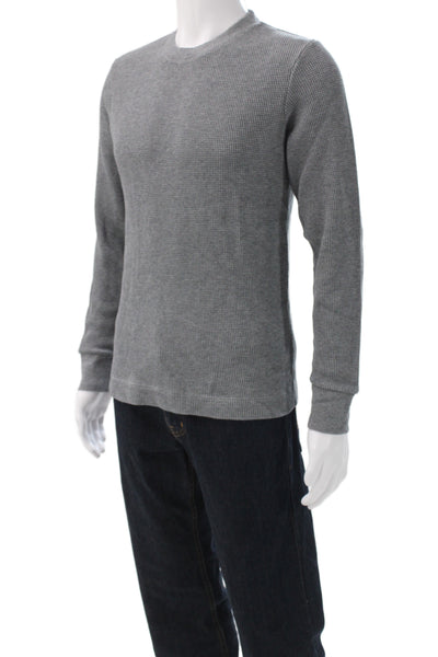 Theory Mens Basic T-Shirt Gray Cotton Crew Neck Long Sleeve Size M