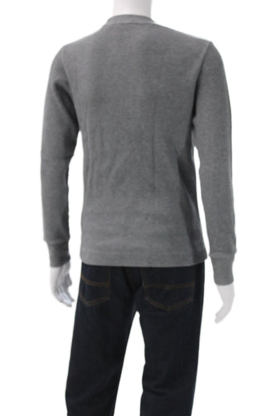 Theory Mens Basic T-Shirt Gray Cotton Crew Neck Long Sleeve Size M