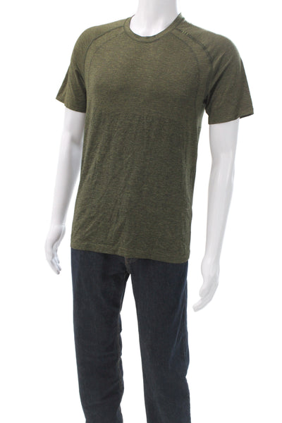 Lululemon Mens Green Basic T-Shirt Polyester Crew Neck Short Sleeve Size M