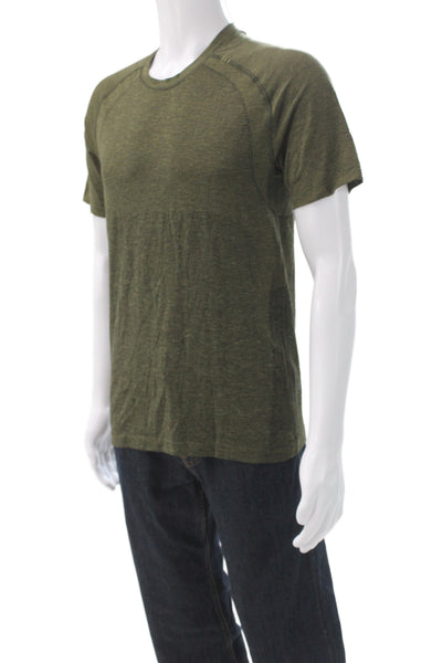 Lululemon Mens Green Basic T-Shirt Polyester Crew Neck Short Sleeve Size M