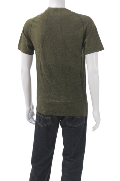 Lululemon Mens Green Basic T-Shirt Polyester Crew Neck Short Sleeve Size M
