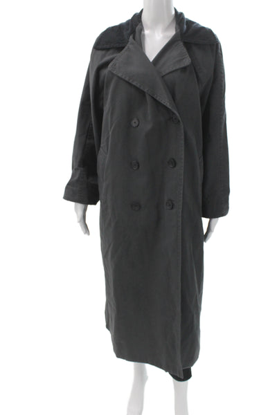 Levi Strauss & Co Womens Trench Coat Black Long Sleeve Polyester Size XL