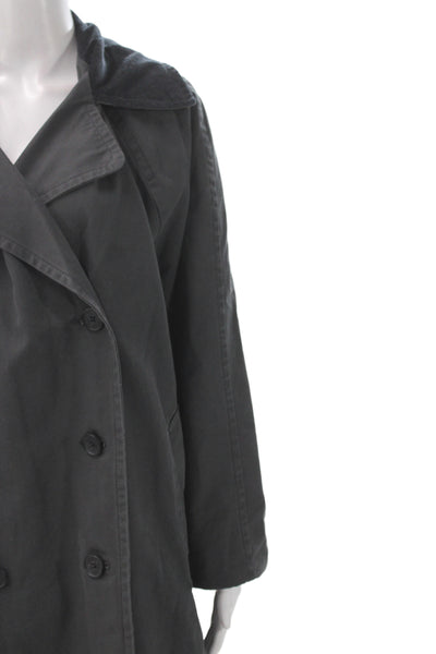 Levi Strauss & Co Womens Trench Coat Black Long Sleeve Polyester Size XL