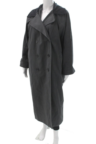 Levi Strauss & Co Womens Trench Coat Black Long Sleeve Polyester Size XL